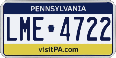 PA license plate LME4722