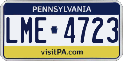 PA license plate LME4723