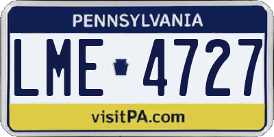 PA license plate LME4727