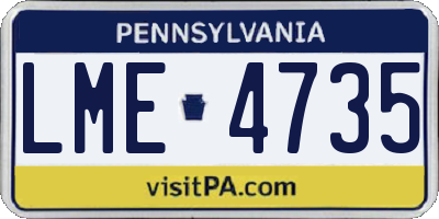 PA license plate LME4735