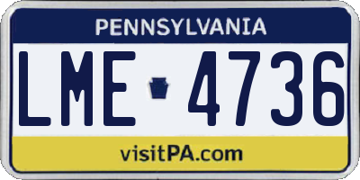 PA license plate LME4736