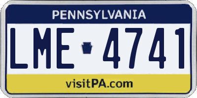 PA license plate LME4741