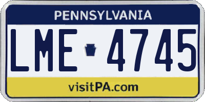 PA license plate LME4745