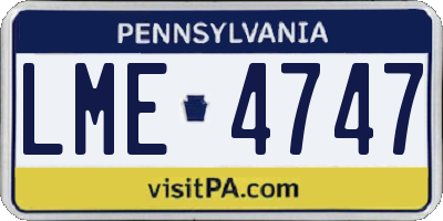 PA license plate LME4747