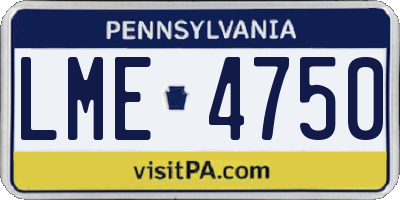 PA license plate LME4750