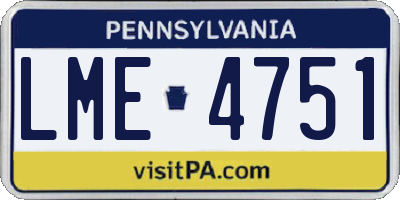 PA license plate LME4751