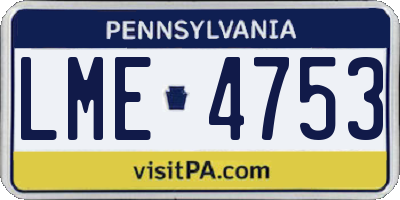 PA license plate LME4753