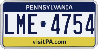 PA license plate LME4754