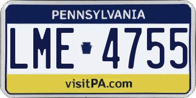 PA license plate LME4755