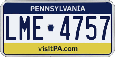 PA license plate LME4757