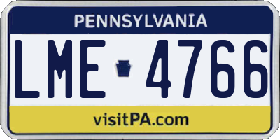 PA license plate LME4766