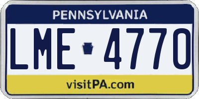 PA license plate LME4770