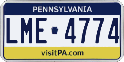 PA license plate LME4774