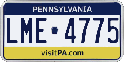 PA license plate LME4775