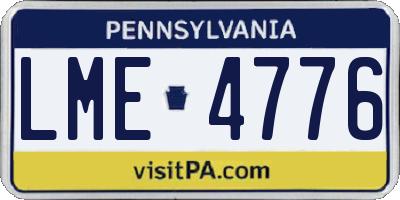 PA license plate LME4776