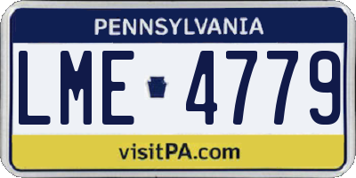 PA license plate LME4779