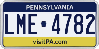PA license plate LME4782