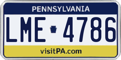 PA license plate LME4786