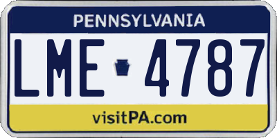 PA license plate LME4787