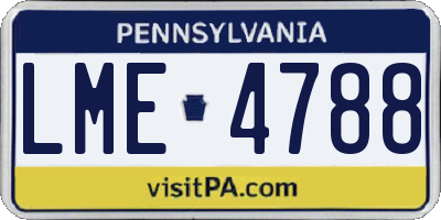 PA license plate LME4788