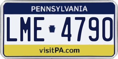PA license plate LME4790