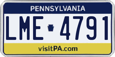 PA license plate LME4791