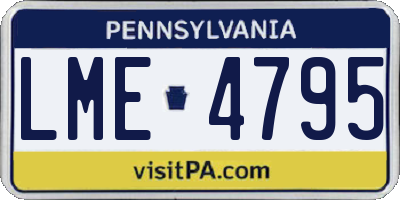 PA license plate LME4795