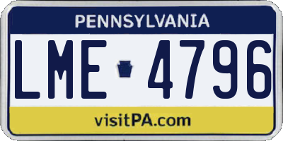 PA license plate LME4796