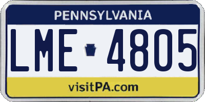 PA license plate LME4805