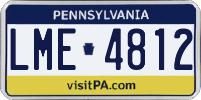 PA license plate LME4812