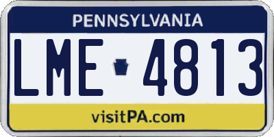PA license plate LME4813