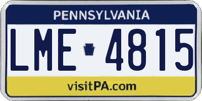 PA license plate LME4815