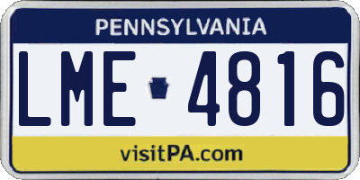 PA license plate LME4816