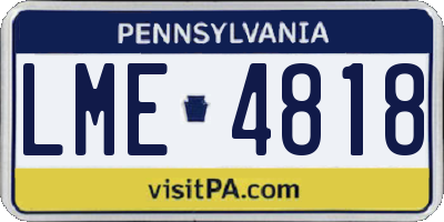 PA license plate LME4818