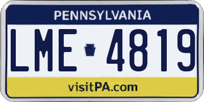 PA license plate LME4819
