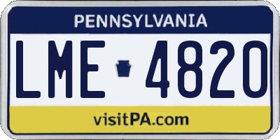 PA license plate LME4820