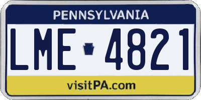 PA license plate LME4821