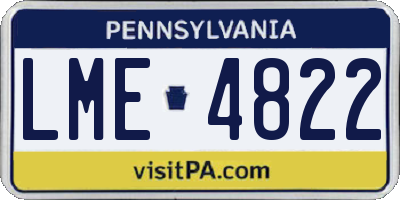 PA license plate LME4822