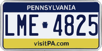 PA license plate LME4825