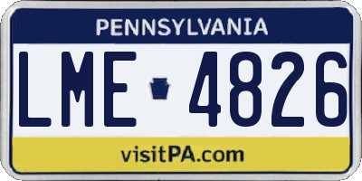 PA license plate LME4826