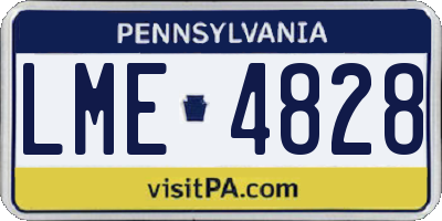 PA license plate LME4828