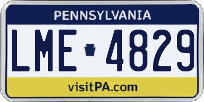 PA license plate LME4829