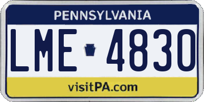 PA license plate LME4830
