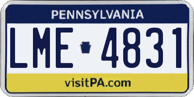 PA license plate LME4831
