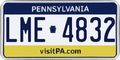 PA license plate LME4832