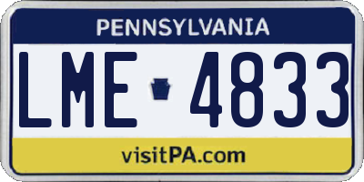 PA license plate LME4833