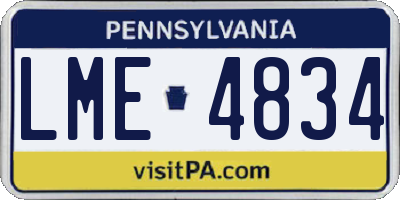 PA license plate LME4834