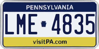 PA license plate LME4835
