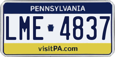 PA license plate LME4837