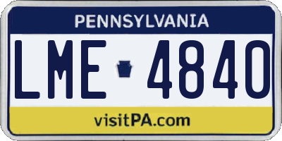 PA license plate LME4840